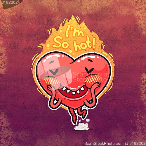 Image of Cute Burning Heart for Valentine\'s Day