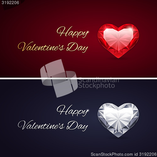 Image of Happy Valentines Day Cards with Gems