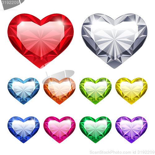 Image of Vector Gem Hearts Set