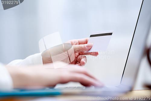 Image of Closeup of hand with blank card