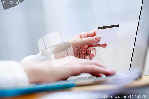 Image of Closeup of hand with blank card