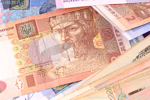 Image of european money, ukrainian money