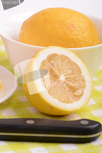 Image of juicy ripe lemons close up