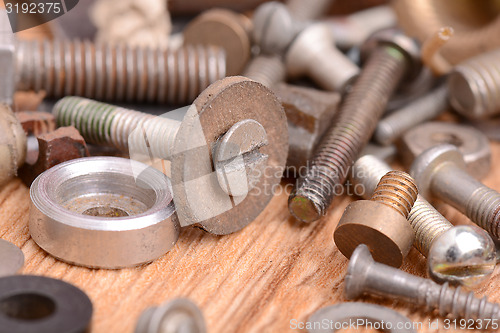 Image of Different screws and other parts, close up