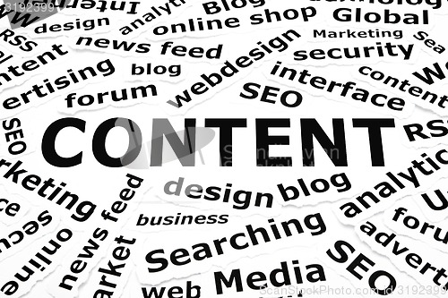 Image of Content Paper Words Concept