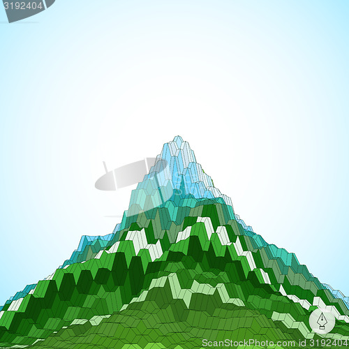 Image of Abstract background with mountain. Mosaic. 3d vector illustratio