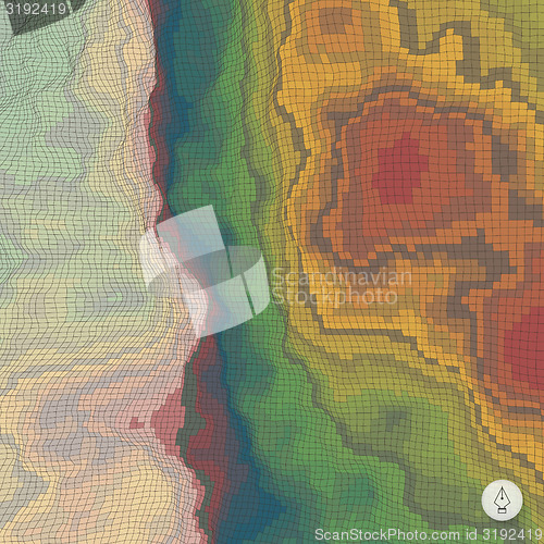 Image of Abstract landscape background. Mosaic. 3d technology vector illu