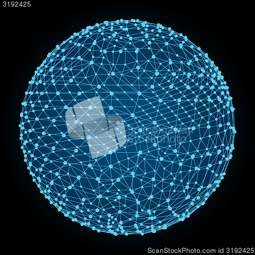 Image of 3d sphere. Global digital connections. Technology concept. Vecto