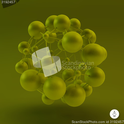 Image of 3D Molecule structure background. Graphic design. Vector Illustr