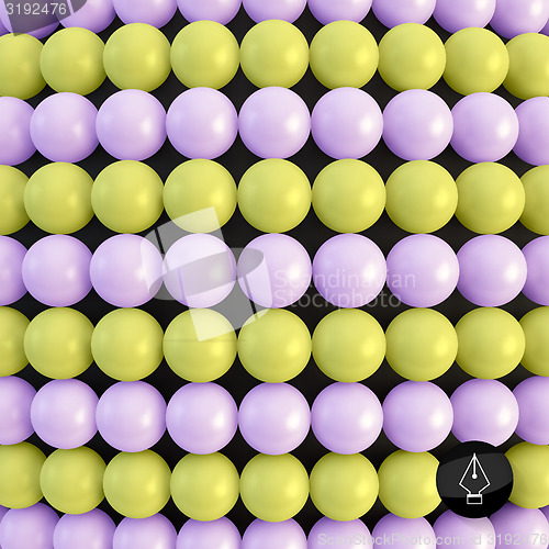 Image of Abstract technology background with balls. Spheric pattern. 3d v
