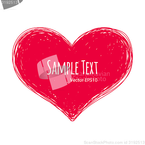 Image of Pink Doodle Heart on White Background