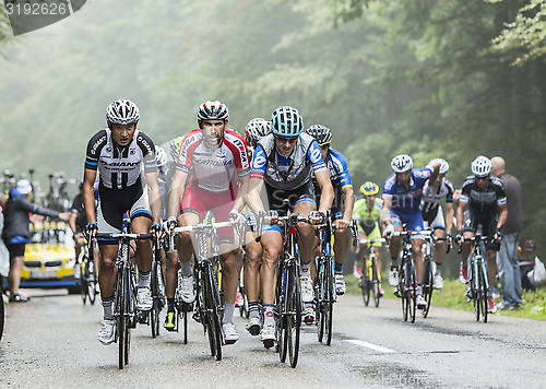 Image of The Peloton in a Misty Day