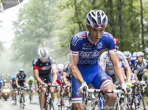 Image of The Cyclist Cedric Pineau Climbing Col du Platzerwasel - Tour de