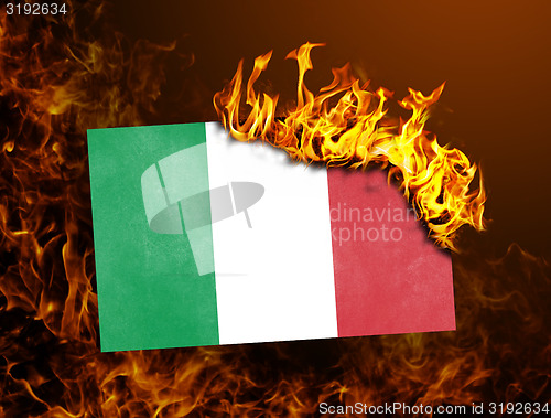 Image of Flag burning - Italy