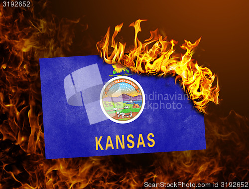 Image of Flag burning - Kansas