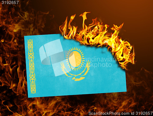 Image of Flag burning - Kazakhstan