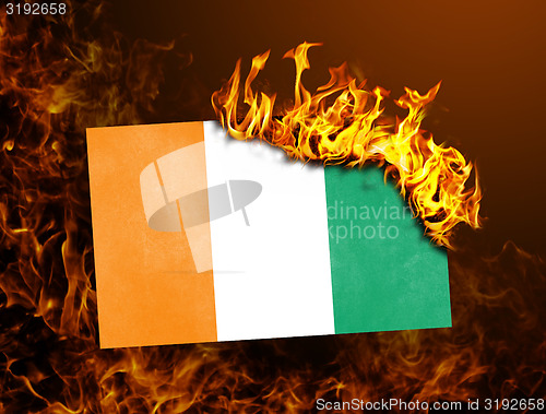 Image of Flag burning - Ivory Coast