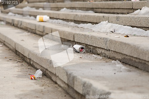 Image of Dirty stage of garbage on street