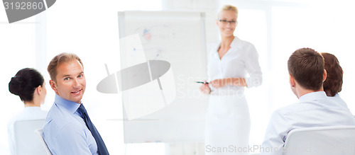 Image of businessman on business meeting in office