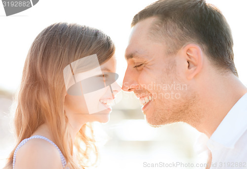 Image of happy father and child girl having fun