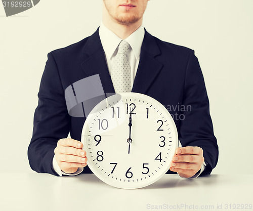 Image of man with wall clock