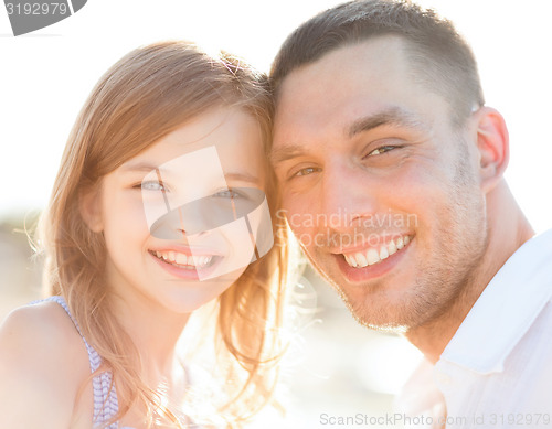 Image of happy father and child girl having fun