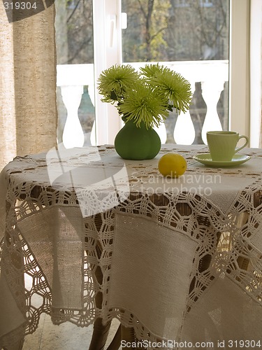 Image of Table with table cloth