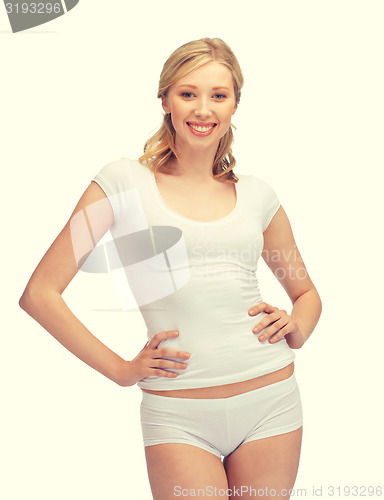 Image of beautiful woman in cotton undrewear