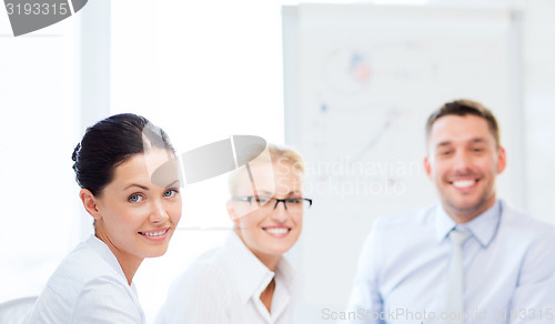 Image of friendly business team in office