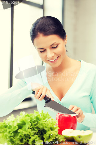 Image of beautiful woman in the kitchen