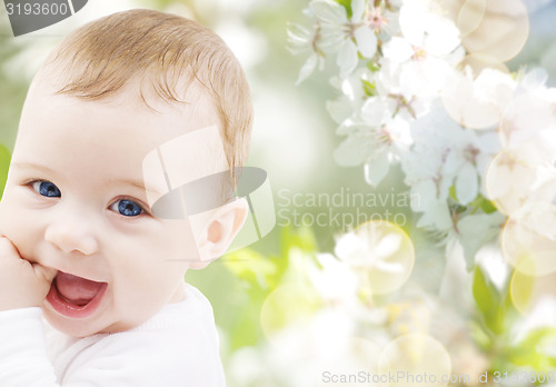 Image of closeup of happy baby boy or girl