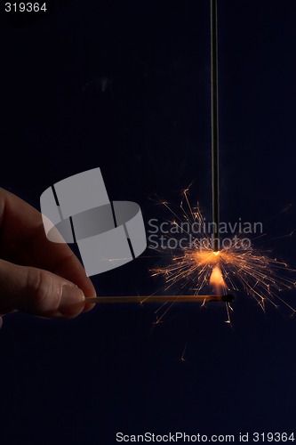 Image of Hand lighting a sparkler