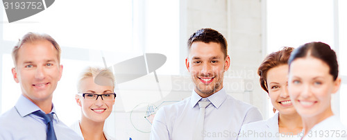 Image of friendly business team in office