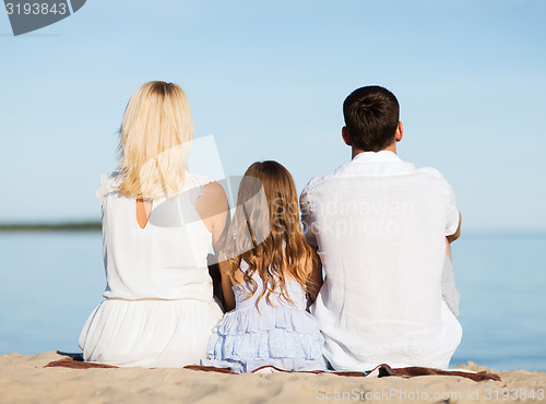 Image of happy family at the seaside