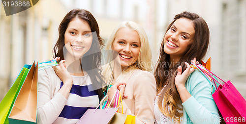 Image of girls with shopping bags in ctiy