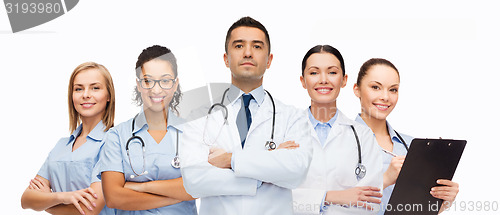 Image of group of medics with stethoscopes