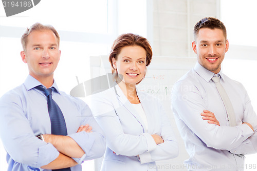 Image of friendly business team in office