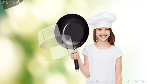 Image of smiling little girl in white blank t-shirt