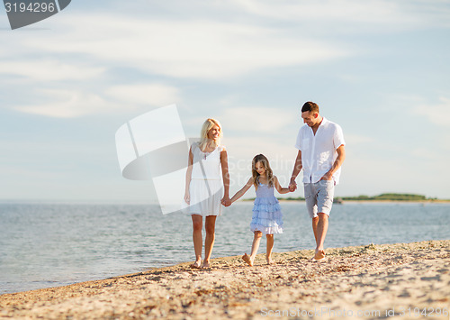 Image of happy family at the seaside