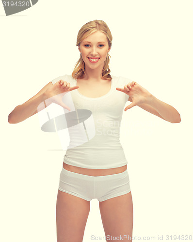 Image of beautiful woman in cotton undrewear