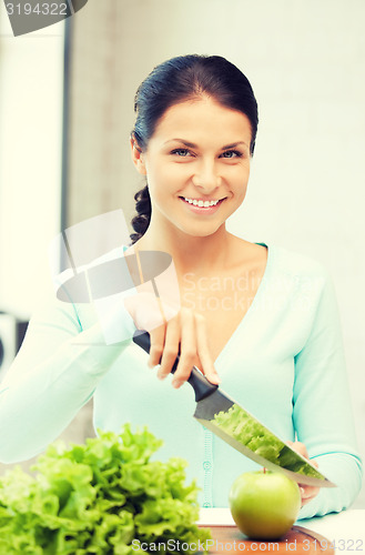 Image of beautiful woman in the kitchen