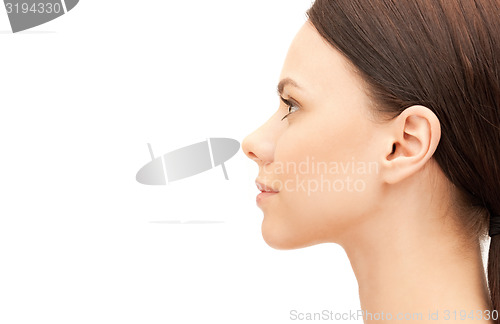 Image of profile portrait of young woman