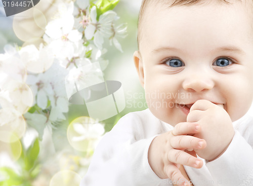 Image of closeup of happy baby boy or girl