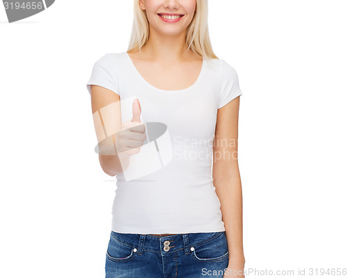 Image of woman showing thumbs up