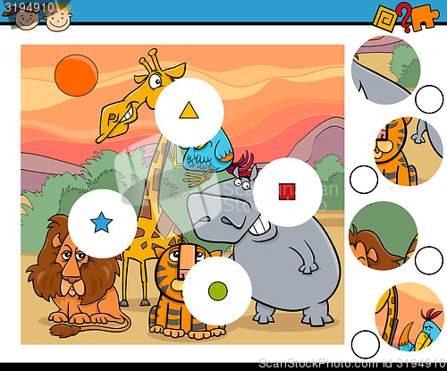 Image of match pieces game cartoon