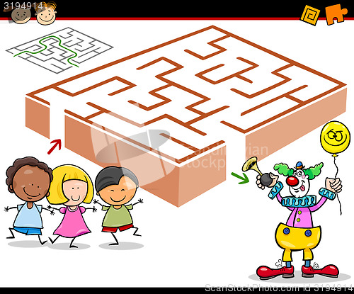 Image of cartoon maze or labyrinth game