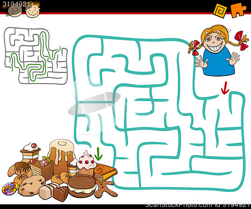 Image of cartoon maze or labyrinth game