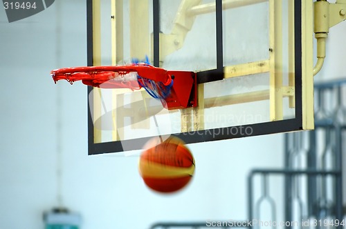 Image of Basketball swishing through the hoop