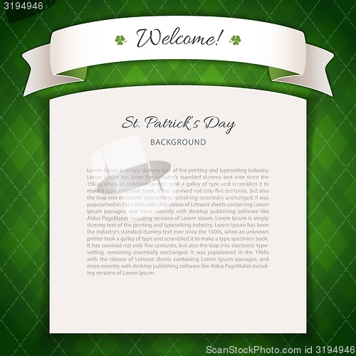 Image of Green St Patricks Day Background with Copy Space