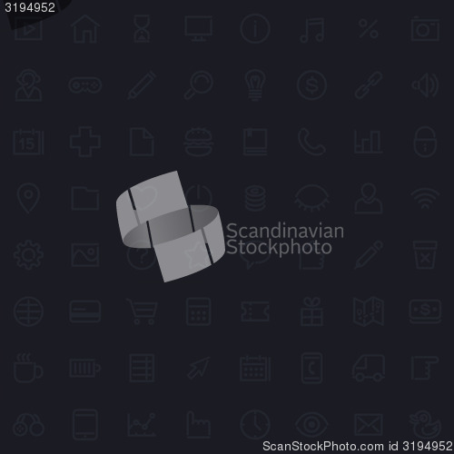 Image of Dark Grid Seamless Pattern with Web Icons